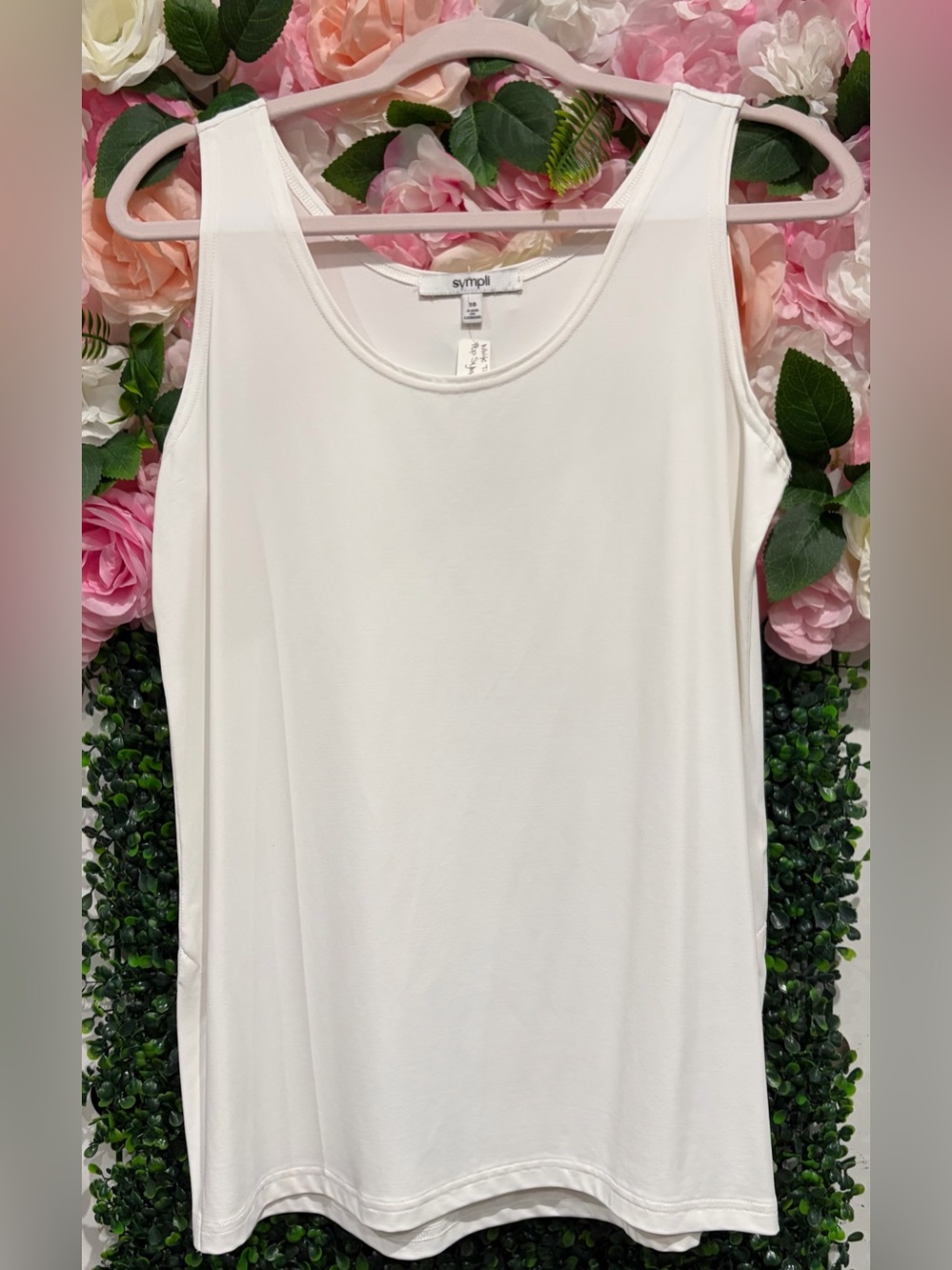 Sympli White Scoop Neck Tank Top